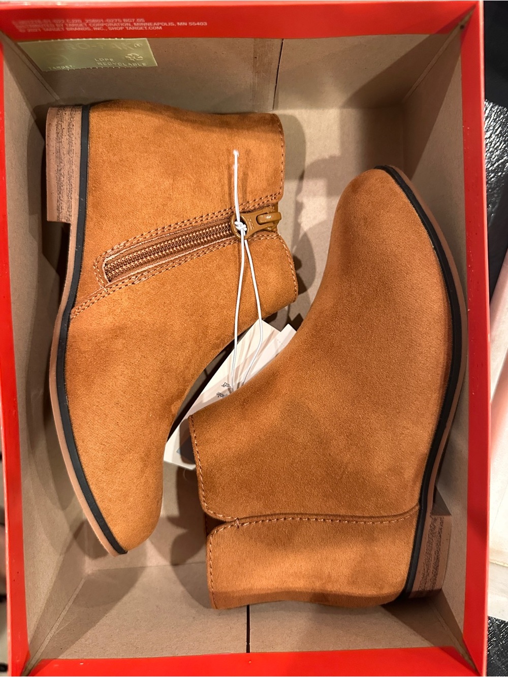 Girl’s Suede Ankle Boot in Tan